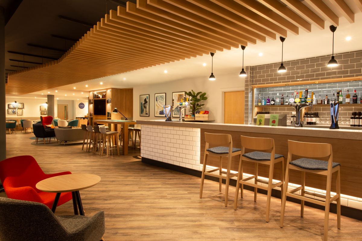 Bar and seating area inside Holiday Inn Express Cheltenham